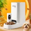 The white smart pet feeder, equipped with a camera and a food bowl, automatically feeds at fixed times and in fixed quantities Specification image